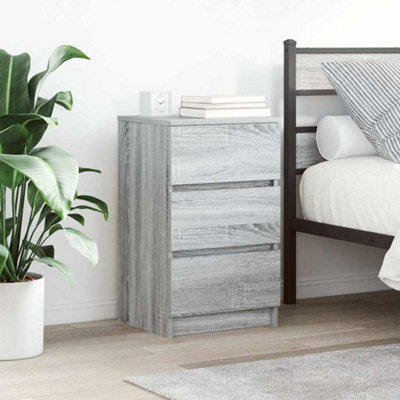 Vidaxl Bedside Cabinet With 3 Drawers Grey Sonoma 39X35X65 Cm Bedside Cabinets from B&Q