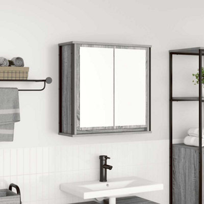 Vidaxl Bathroom Wall Cabinet With Mirror Grey Sonoma 60X21X60 Cm from B&Q