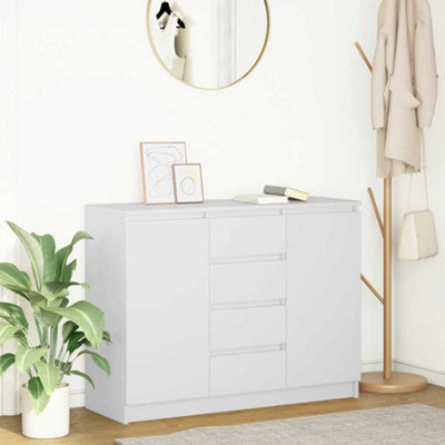 B&Q -  Sideboard With Drawers White 100.5X35X76 Cm Engineered Wood