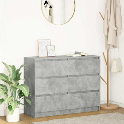 Vidaxl Grey Sideboard Concrete 100X35x76 Cm Engineered Wood Sideboards