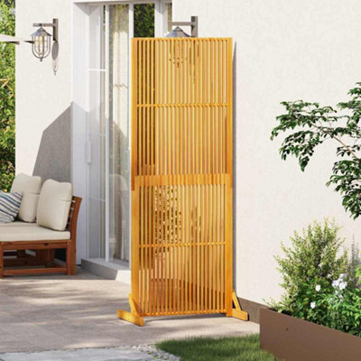 Vidaxl Privacy Screen Brown 79.5 X 50 X 200 Cm Solid Acacia Wood from B&Q