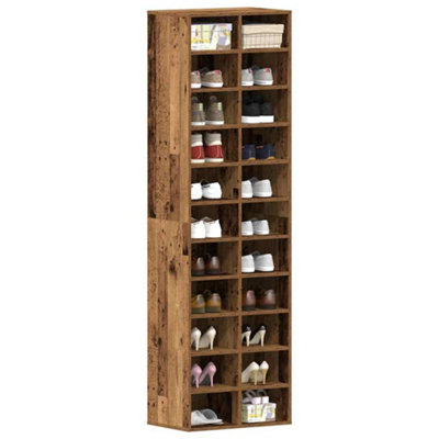 B&Q -  Shoe Cabinet Old Wood 54X34X183 Cm Engineered Wood