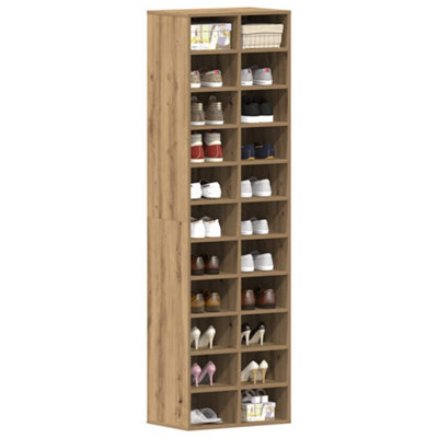 B&Q -  Shoe Cabinet Artisan Oak 54X34X183 Cm Engineered Wood