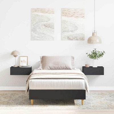 Vidaxl Bed Frame No Mattress Black 90X190 Cm Single Engineered Wood from B&Q