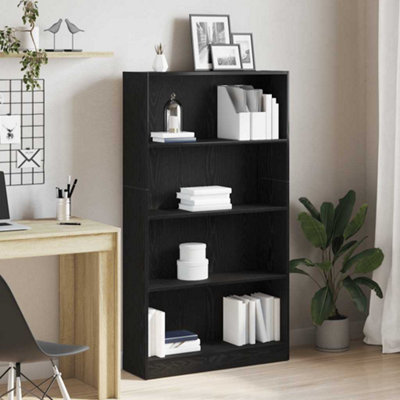 vidaXL - 4-Tier Bookcase - 80 x 24 x 143 cm - Black - Image 3