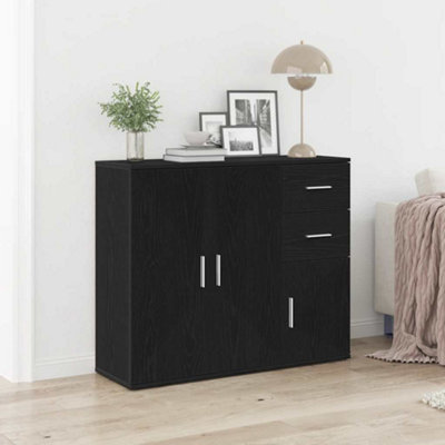 Vidaxl Sideboard Black Oak 91X29.5X75 Cm Engineered Wood from B&Q