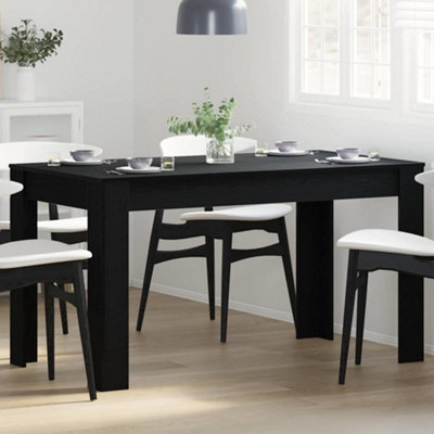Vidaxl Dining Table Black Oak 140 X 74.5 X 76 Cm Engineered Wood, Black - Image 3