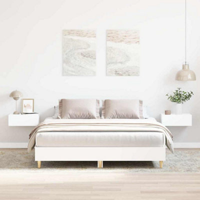 Vidaxl Bed Frame No Mattress White 150X200 Cm King Size Engineered Wood from B&Q