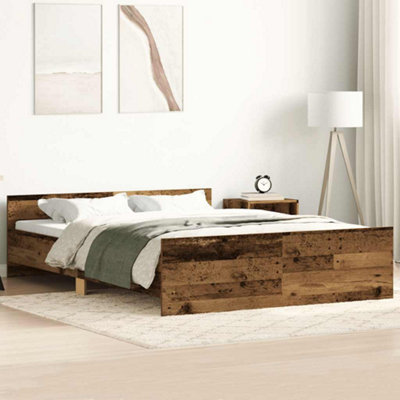 Vidaxl Bed Frame Without Mattress Old Wood 135X190Cm Engineered Wood from B&Q