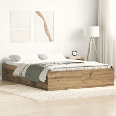Vidaxl Bed Frame Without Mattress Artisan Oak 120X190Cm Small Double Engineered Wood from B&Q