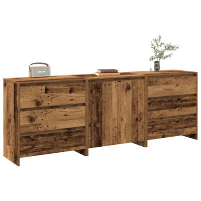 Vidaxl 3 Piece Sideboard Old Wood Engineered Wood from B&Q
