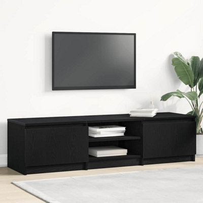 Vidaxl Black Tv Cabinet Oak 140X40x35.5 Cm Engineered Wood Tv Cabinets