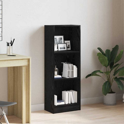 B&Q -  Bookcase Black Oak 40X24X109 Cm Engineered Wood