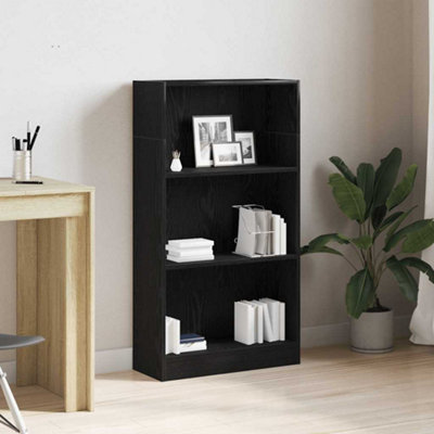 B&Q -  Bookcase Black Oak 60X24X109 Cm Engineered Wood