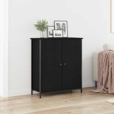 Vidaxl Sideboard Black Oak 70 X 30 X 80 Cm Engineered Wood - Image 3