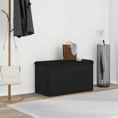 B&Q -  Storage Bench Black Oak 82 X 42 X 45 Cm Engineered Wood