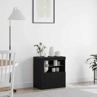 B&Q -  Led Sideboard Black 60.5 X 37 X 67 Cm Engineered Wood