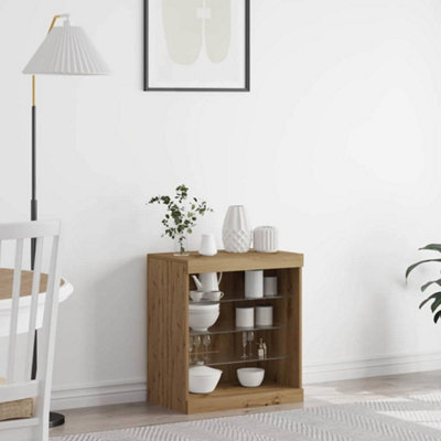 Vidaxl Led Sideboard Artisan Oak 60.5 X 37 X 67 Cm Engineered Wood from B&Q
