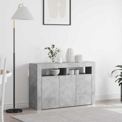 B&Q -  Sideboard Concrete Grey 116 X 30 X 75 Cm Engineered Wood
