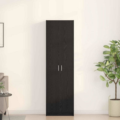 B&Q -  Wardrobe With Shelf Black Oak 55 X 25 X 189 Cm Engineered Wood