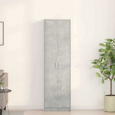 B&Q -  Wardrobe Concrete Grey 55 X 25 X 189 Cm Engineered Wood
