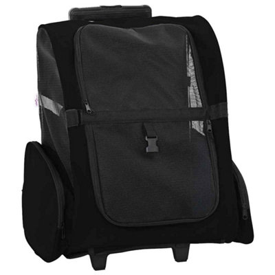 B&Q -  Pet Trolley 3-In-1 Design Black 48X32X(57-106) Cm Oxford Fabric