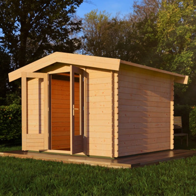 Lugarde Woodpro Premium Mayfair Log Cabin - 3M X 3M - Double Glazed Apex Roof