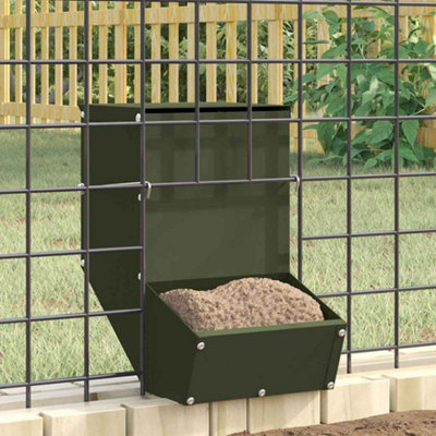 Walplus Olive Green Rabbit Feeder With Wire Hooks17.5X26X28.5Cm Cold-Rolled SteelIncludes Feeder from B&Q