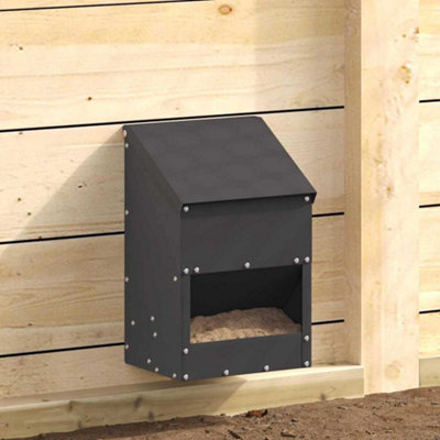 Walplus Black Chicken Feeder 21X16X33Cm Cold-Rolled Steel3Kg Capacity1 X Feeder from B&Q