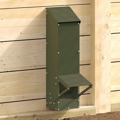 Walplus Olive Green Chicken Feeder 13 X 12 X 51 Cm Cold-Rolled Steel With Canopy from B&Q