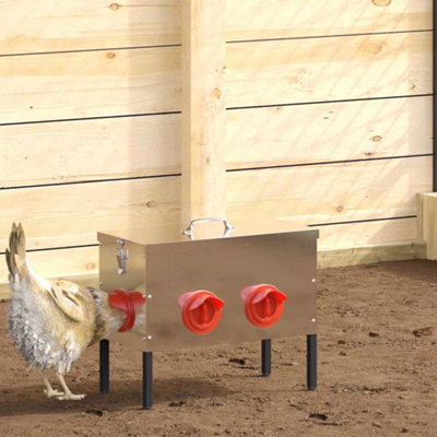 Walplus Silver Chicken Feeder 2 Pcs 41.5 X 20.5 X 33 Cm from B&Q