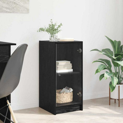 Walplus Sideboard Black Oak 35 X 37 X 76 Cm Engineered Wood