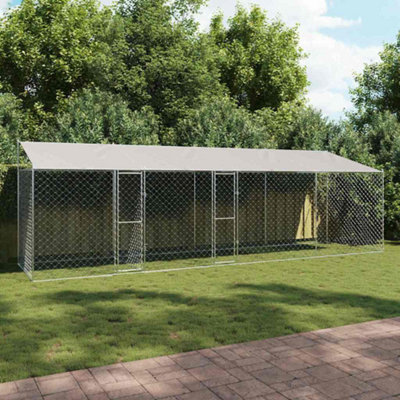 Walplus Silver Dog Cage 800X200X256Cm Galvanised Steel Outdoor Pet Crate 1 X Dog Cage