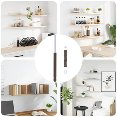 B&Q -  Floating Shelf Brackets 12 Pcs Brown 10 X 170 mm Steel