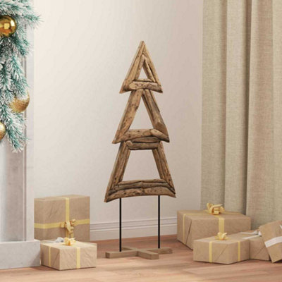 Vidaxl Christmas Tree With Stand Brown 90 Cm Solid Teak Wood - Image 3