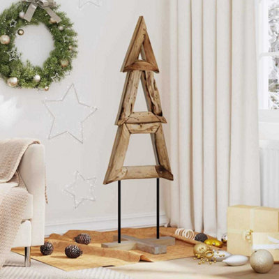 B&Q -  Christmas Tree With Stand Brown 120 Cm Solid Teak Wood