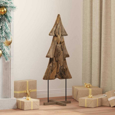 B&Q -  Christmas Tree With Stand Brown 90 Cm Solid Teak Wood