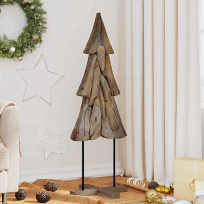 Vidaxl Brown Christmas Tree With Stand 120 Cm Solid Teak Wood
