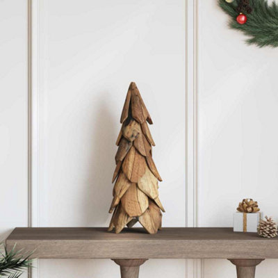 B&Q -  Christmas Tree With Stand Brown 50 Cm Solid Teak Wood
