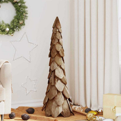 Vidaxl Christmas Tree With Stand Brown 110 Cm Solid Teak Wood from B&Q