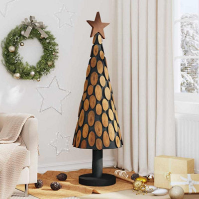 Vidaxl Brown Christmas Tree With Stand 150 Cm Solid Teak Wood