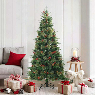 Vidaxl Artificial Hinged Christmas Tree Green 180 Cm PvcPe And Steel from B&Q