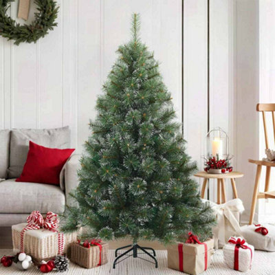 Vidaxl Artificial Hinged Christmas Tree Snow Flocked Green 150 Cm - Image 3