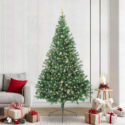 Vidaxl Green Artificial Pre-Lit Christmas Tree 240 Cm Pvc Small