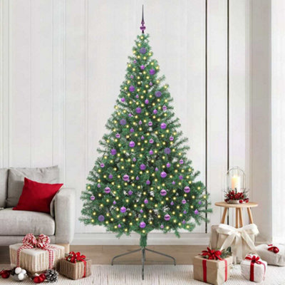 Vidaxl Green Artificial Pre-Lit Christmas Tree 240 Cm Pvc Small