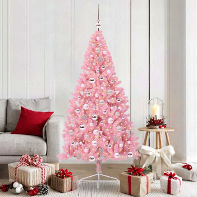 Vidaxl Artificial Pre-Lit Christmas Tree With 300 Leds Pink 180 Cm Pvc - Image 4