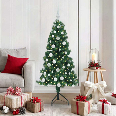 Vidaxl Corner Artificial Christmas Tree Green 150 Cm Pvc And Metal - Image 3