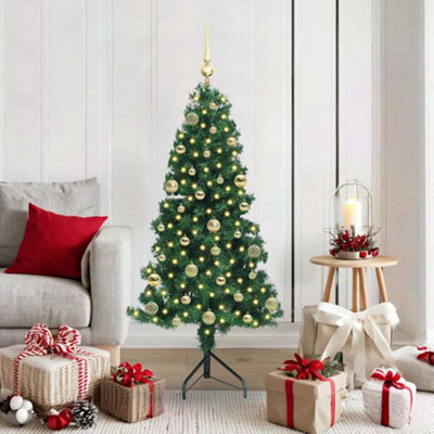 Vidaxl Corner Artificial Christmas Tree Green 150 Cm Pvc And Metal - Image 3