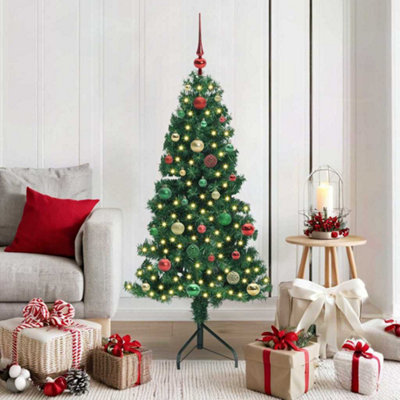 Vidaxl Corner Artificial Christmas Tree Green 150 Cm Pvc And Metal - Image 3