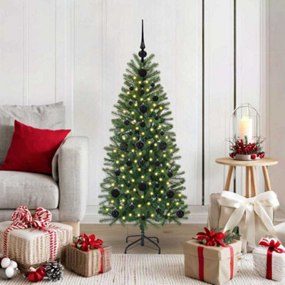 Vidaxl Artificial Christmas Tree With 150 Leds Green 120 Cm Pe And Pvc